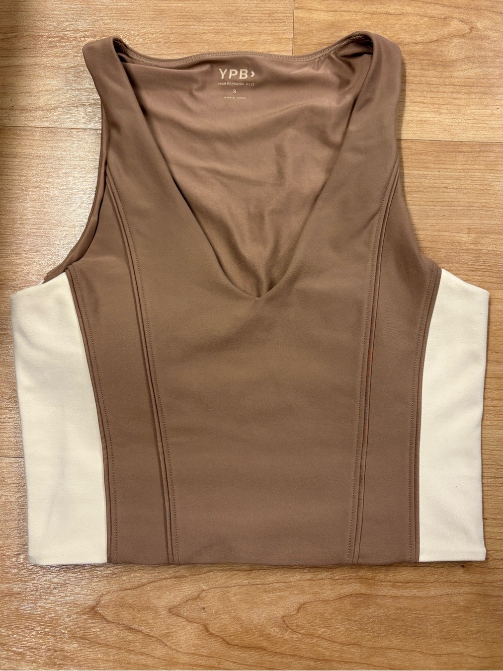 YPB Brown & Cream Athletic Tank - Size Small